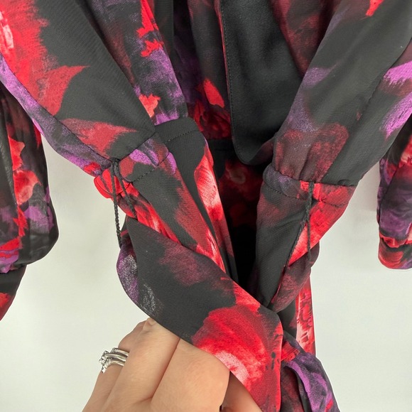 J JASON WU CHIFFON FIT‎ & FLARE MIDI FLORAL DRESS 1X - Picture 8 of 14